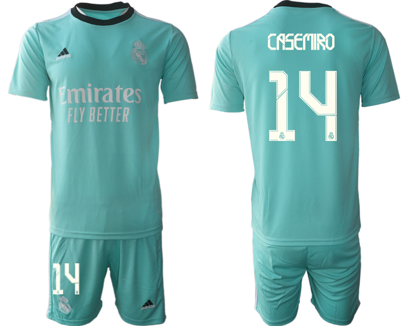 Men 2021-2022 Club Real Madrid second away Light blue #14 Soccer Jersey
